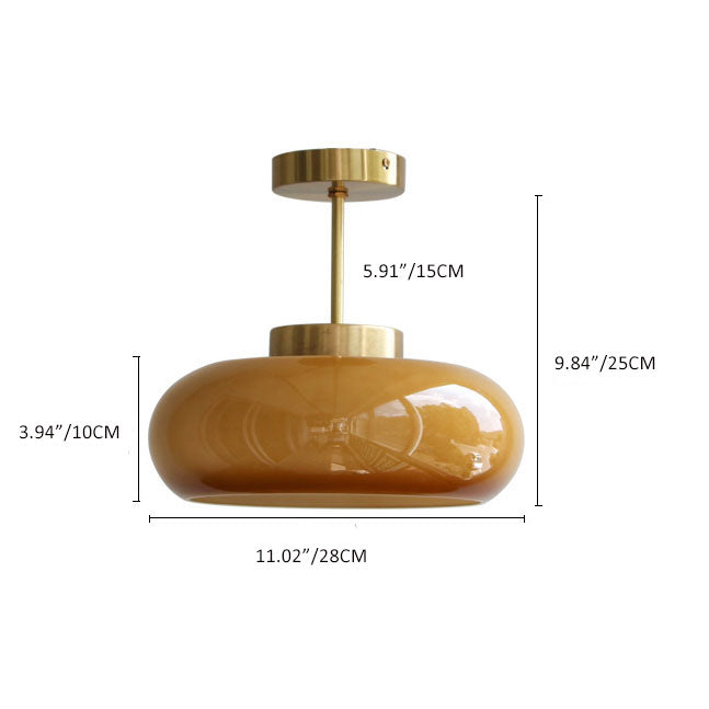 Amber glass ceiling light dimensions