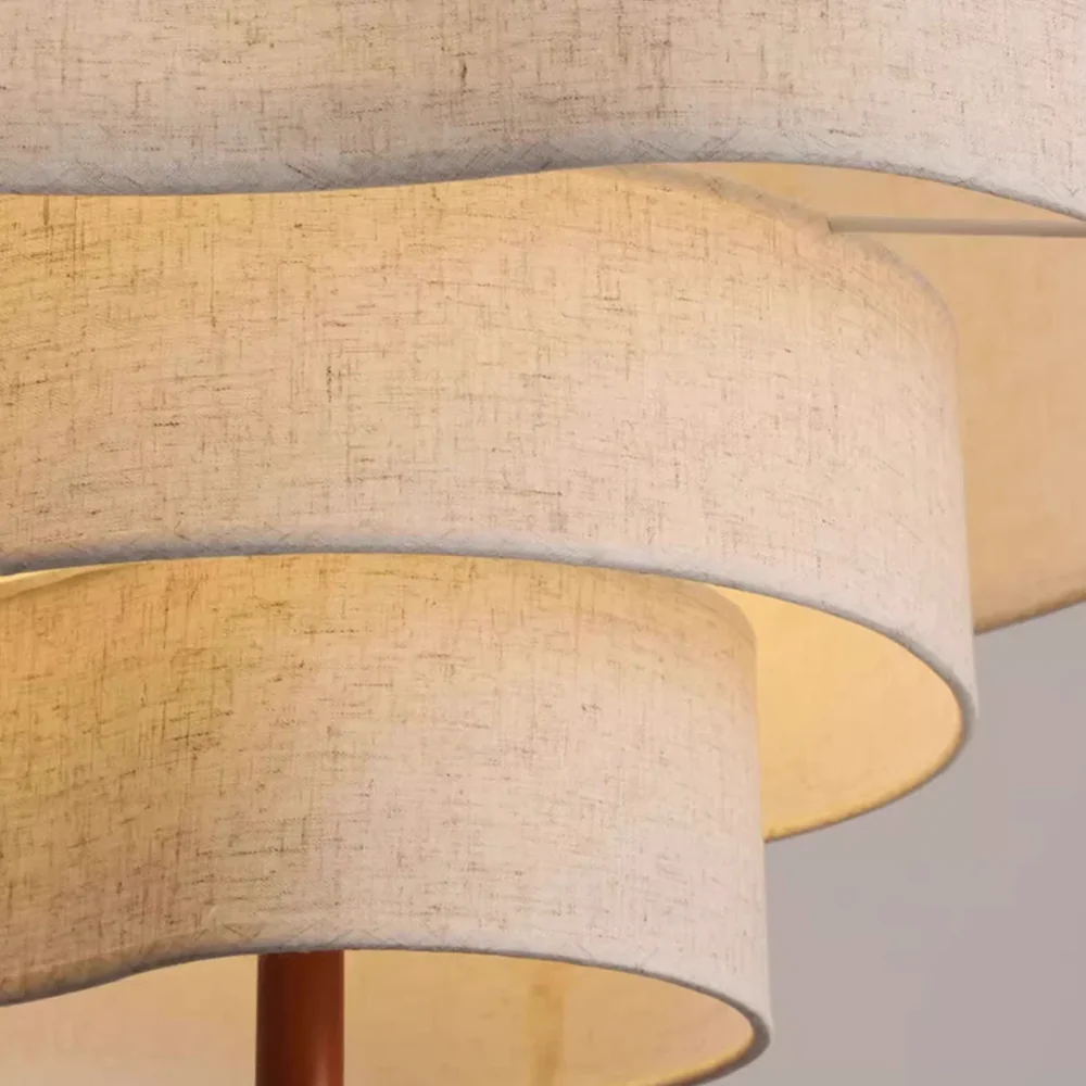 Fabric chandelier features