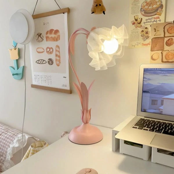 Flower bedside lamp close-up