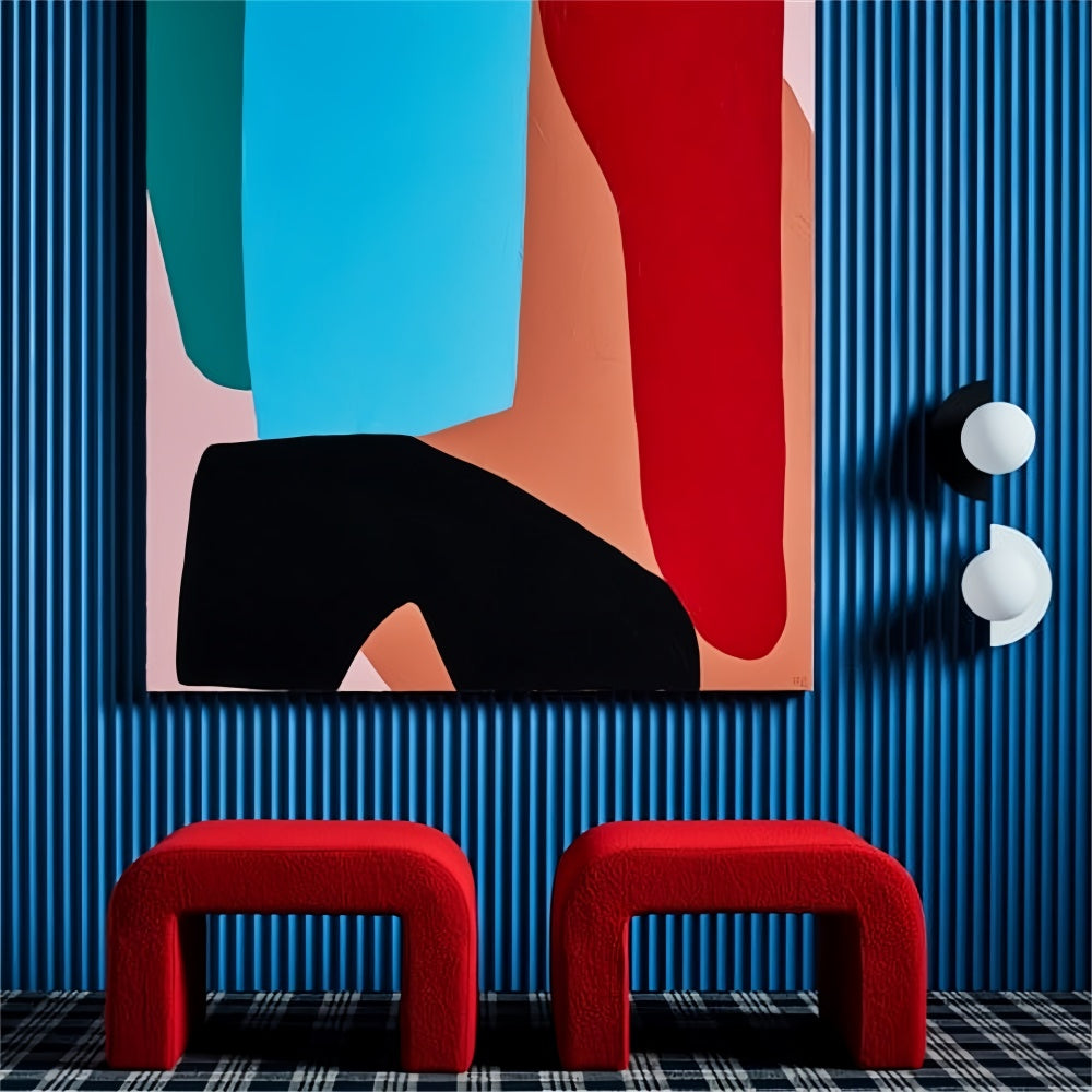 Semicircle wall light in a living room