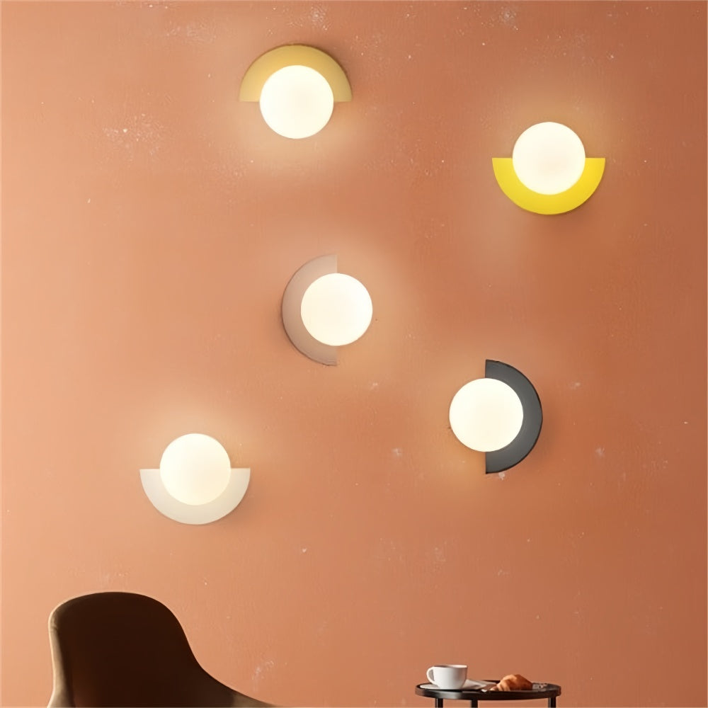 Semicircle wall light pair