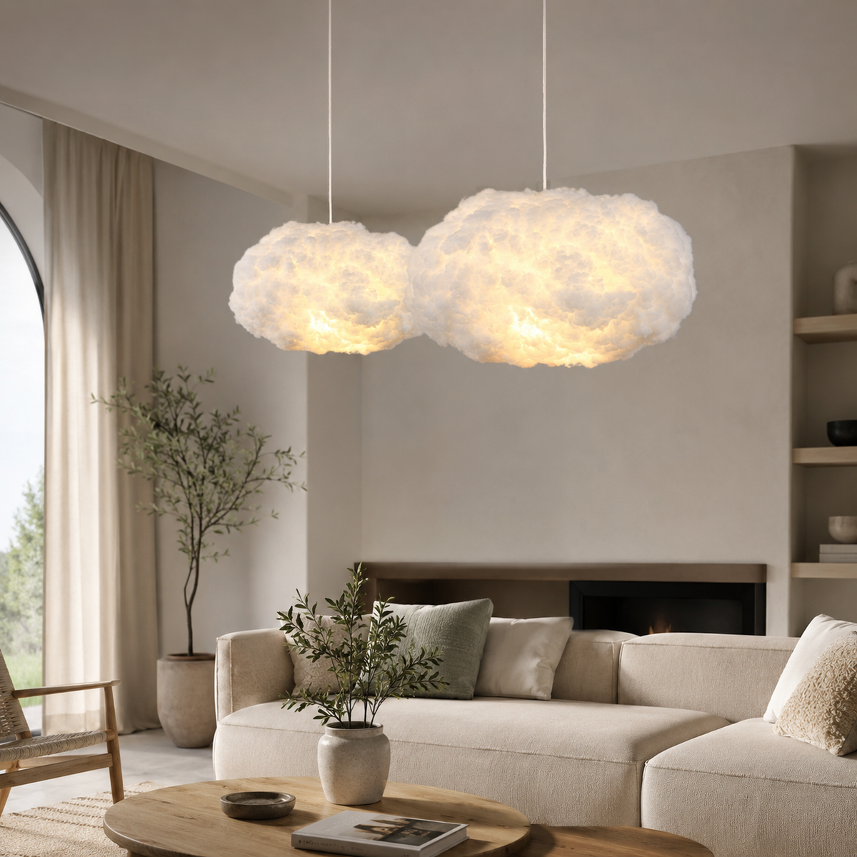 Cloud pendant light in a playroom