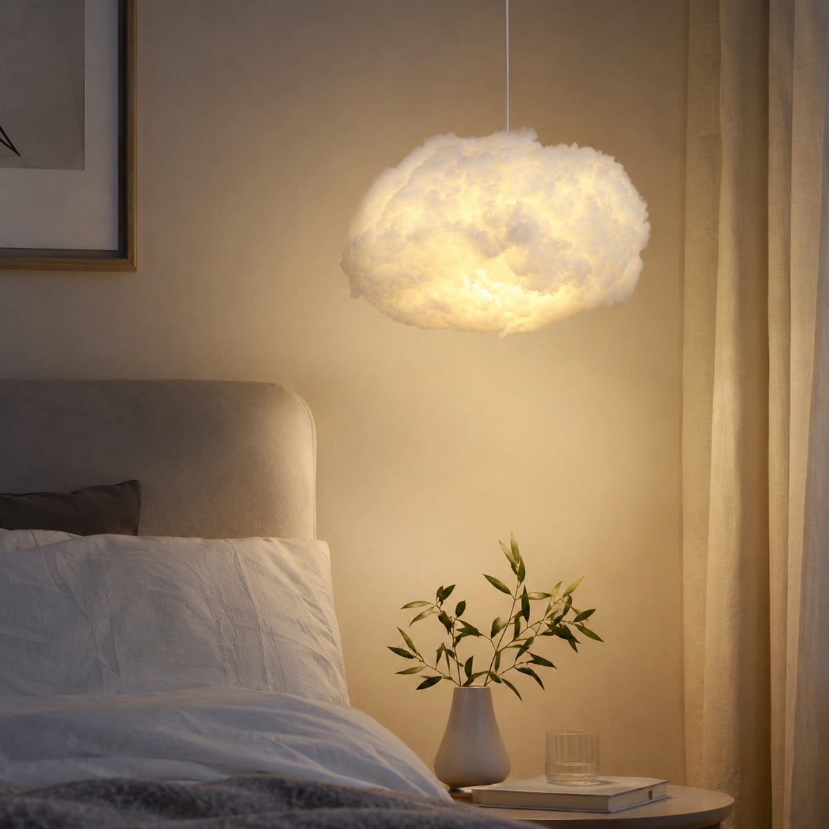 Cloud ceiling light in a child's bedroom