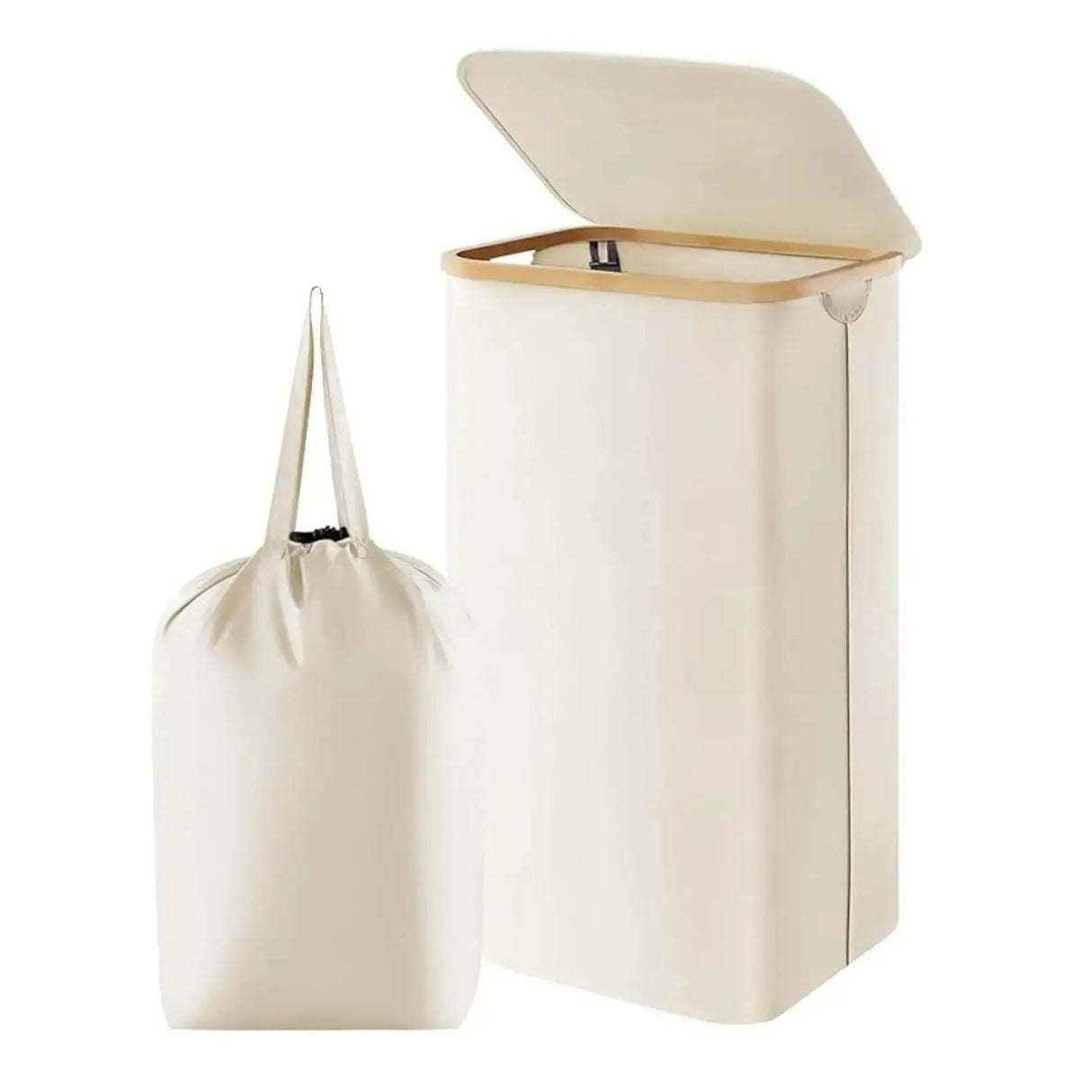 White laundry hamper with lid