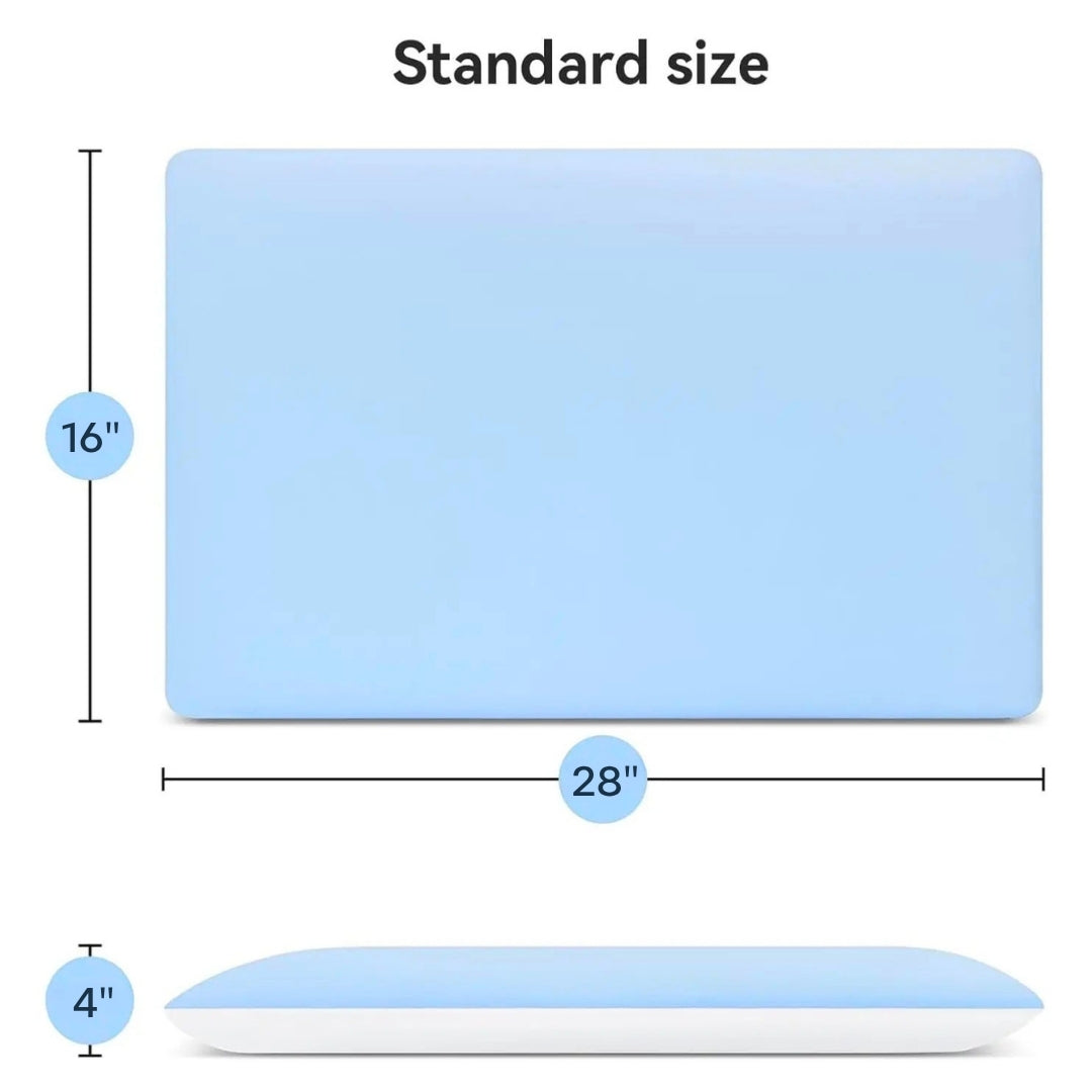 Slim memory foam pillow on bed
