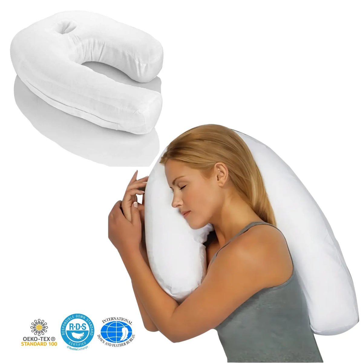 U-shaped contour pillow with ear space