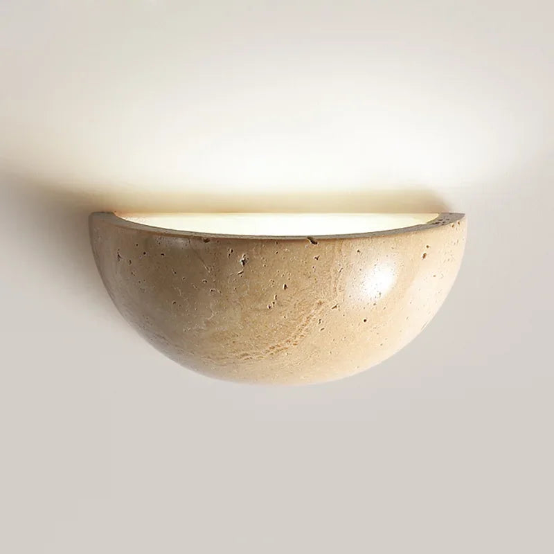 Travertine stone LED wall light
