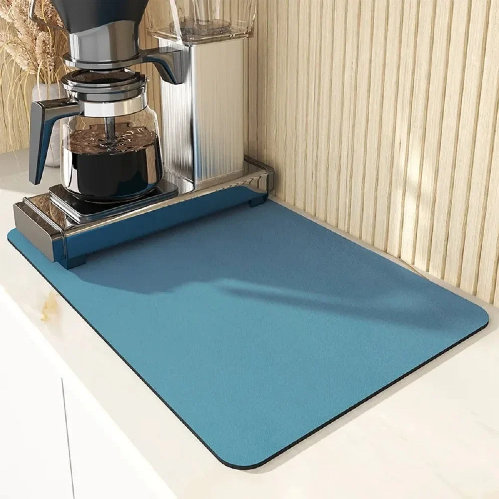 Diatomite dish drying mat in Blue