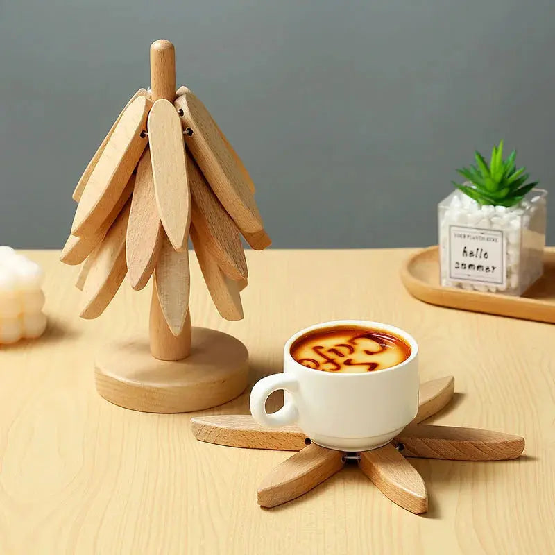 Tree silhouette trivet detail
