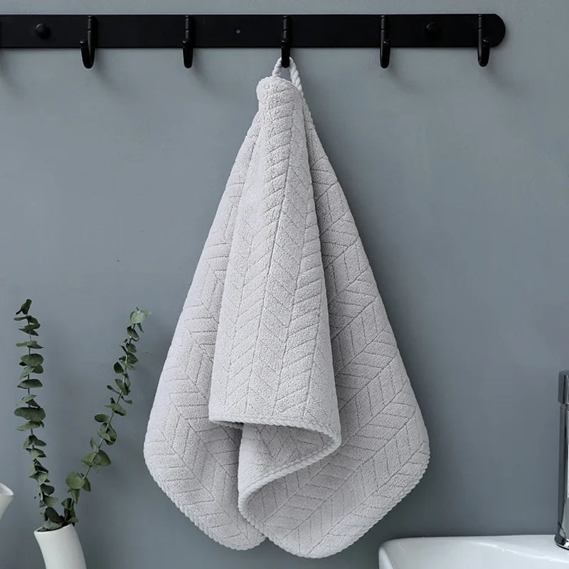 Grey coral velvet hand towel
