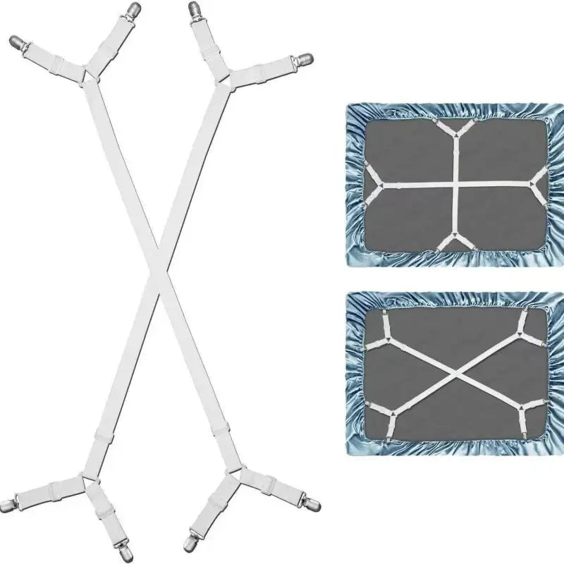 White bed sheet straps