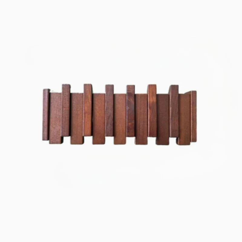 6-hook wooden piano key rack