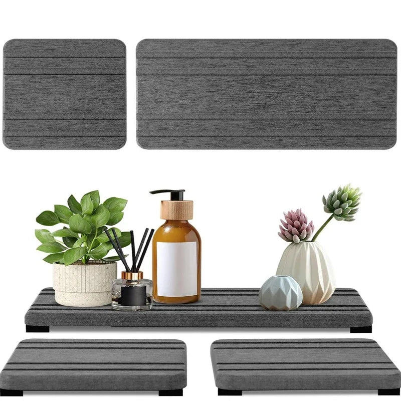 Dark grey diatomite stone sink trays