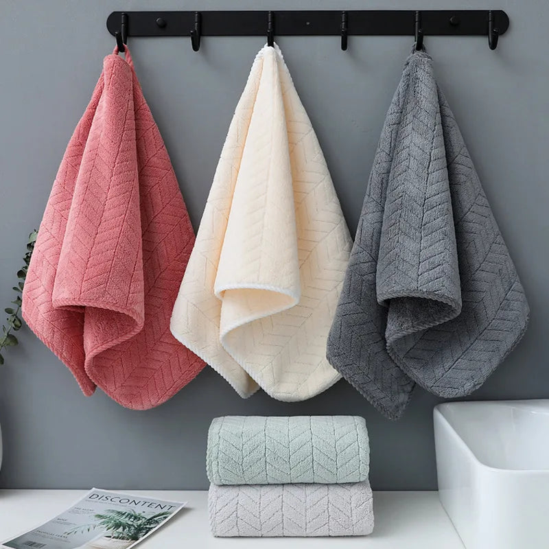 Coral velvet hand towels in five colours
