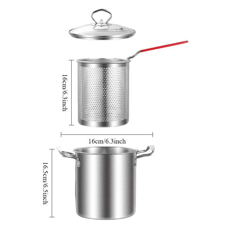 Stainless steel fryer pot set