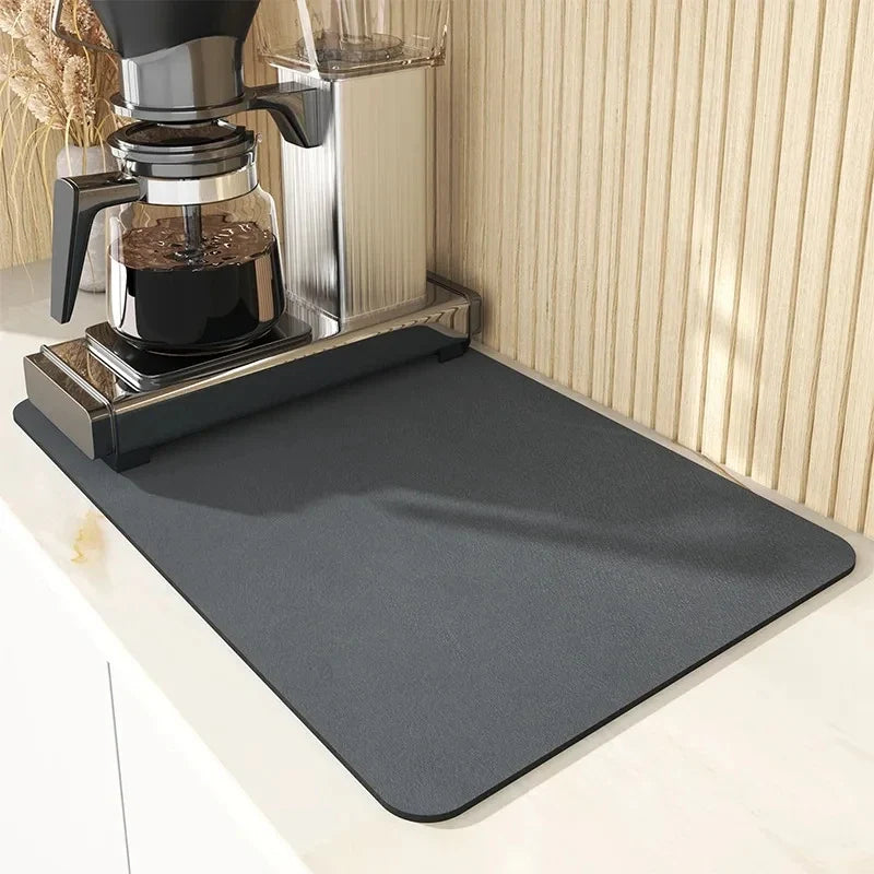 Diatomite dish drying mat in Dark Grey