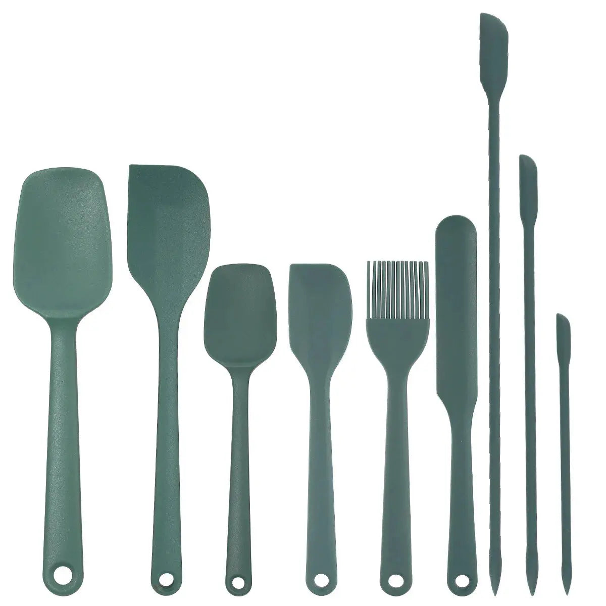 Green silicone spatula set of 9