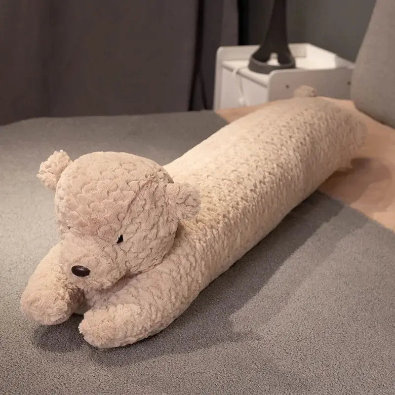 Brown dog plush body pillow