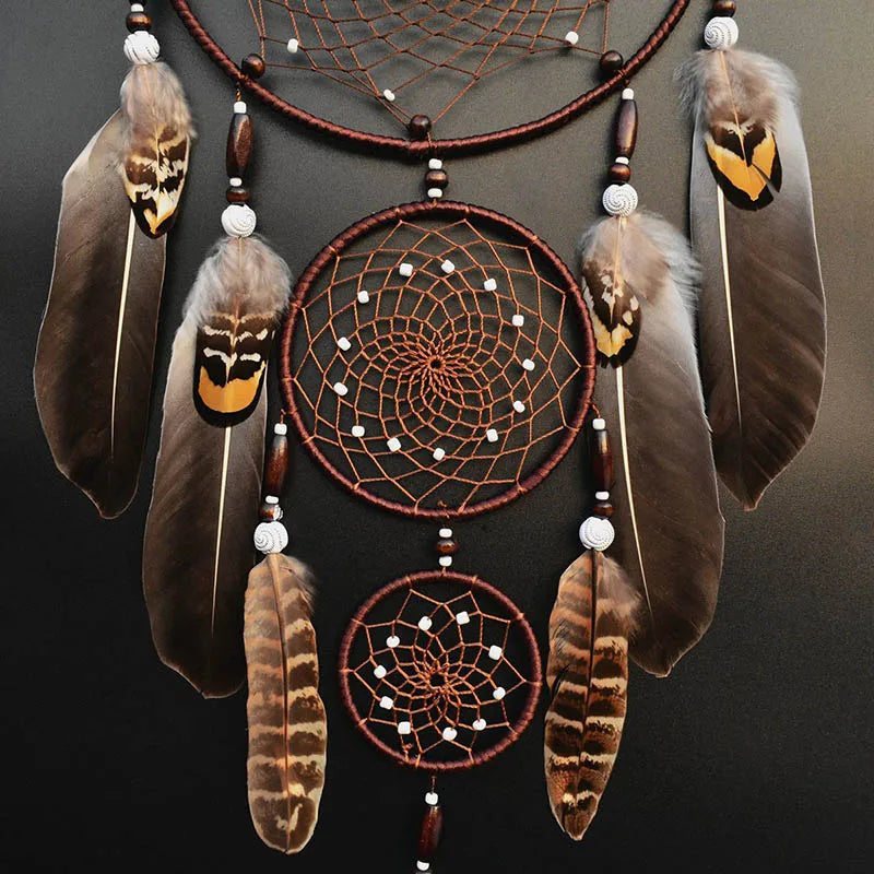 Dream catcher feathers and tassels detail