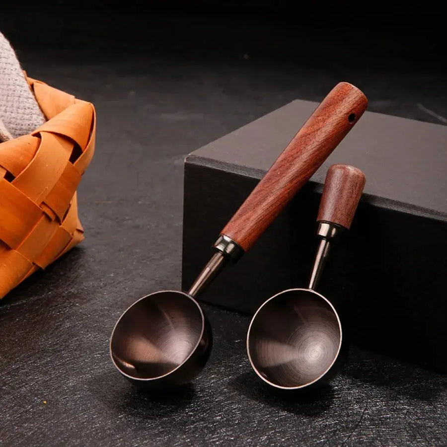 Walnut handle stainless steel coffee scoop