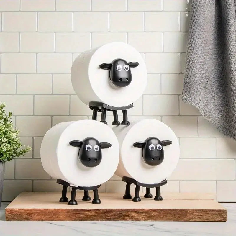 Sheep toilet roll holder with rolls as its body
