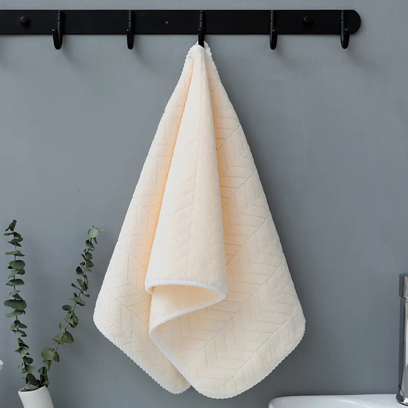 Beige coral velvet hand towel