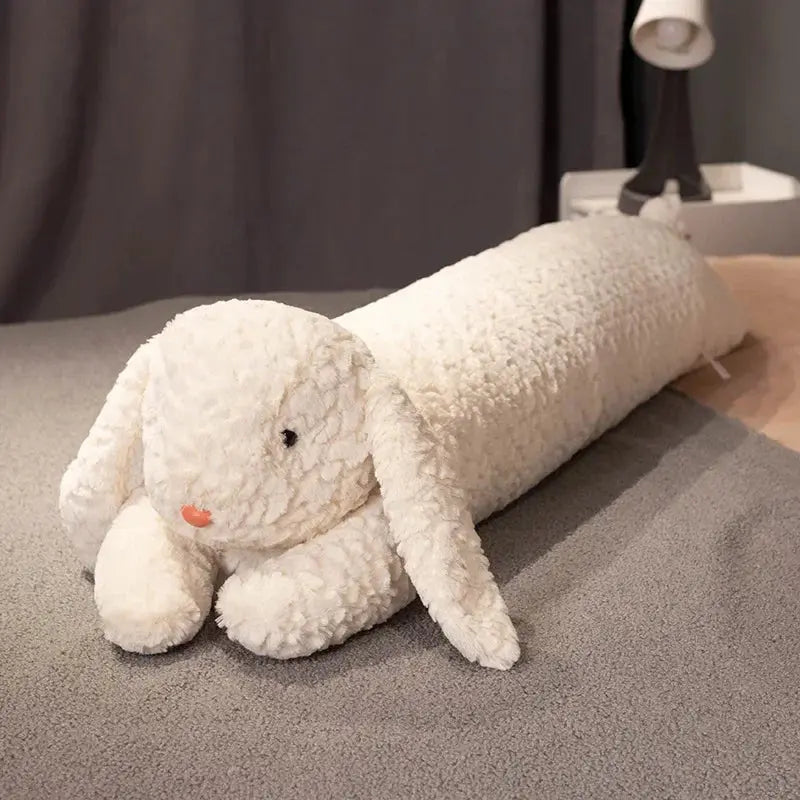 White rabbit plush body pillow