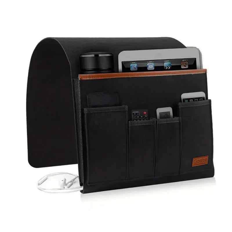 Black felt armrest caddy