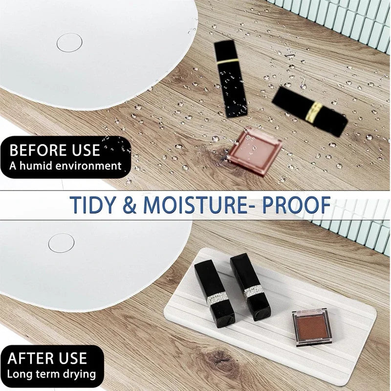 Diatomaceous earth tray absorbing water