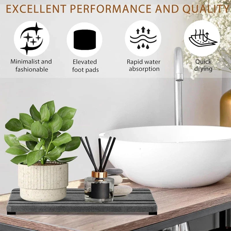 Stone sink tray detail