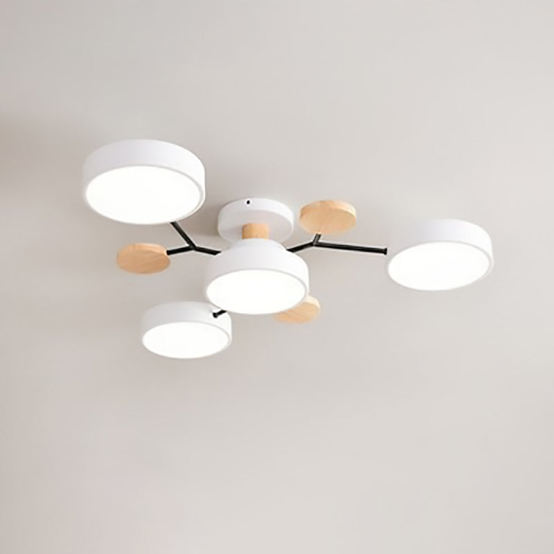 4-head molecule ceiling light in white