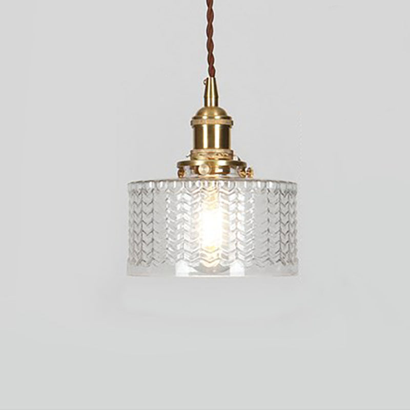 Clear glass jar pendant, small size