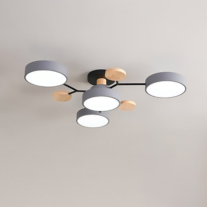 4-head molecule ceiling light in grey