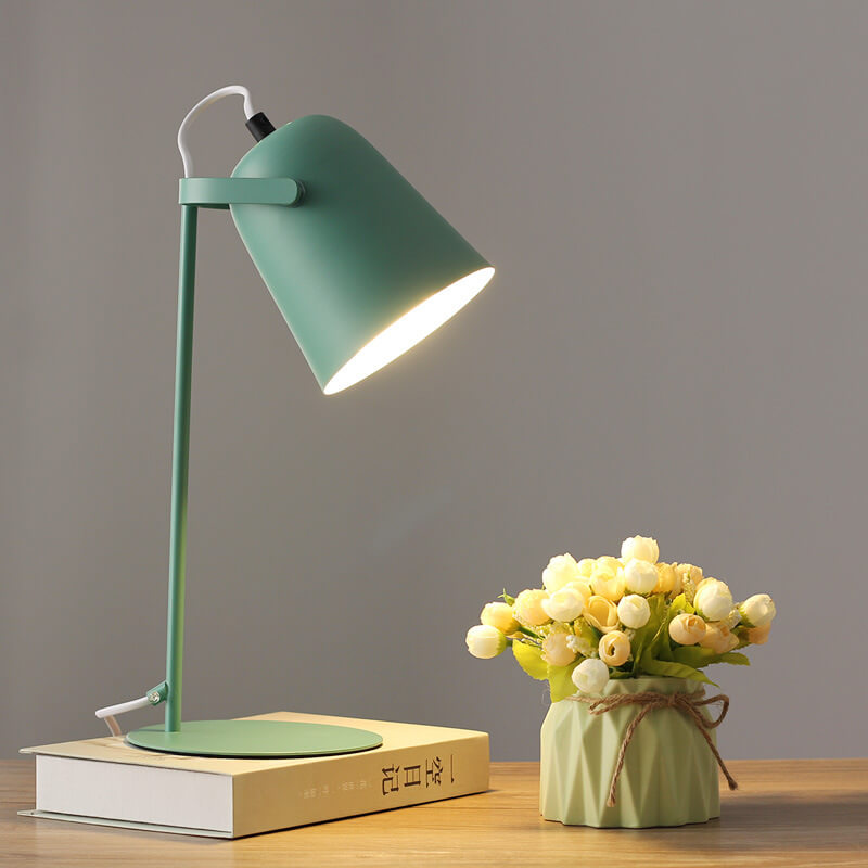 Green bucket table lamp