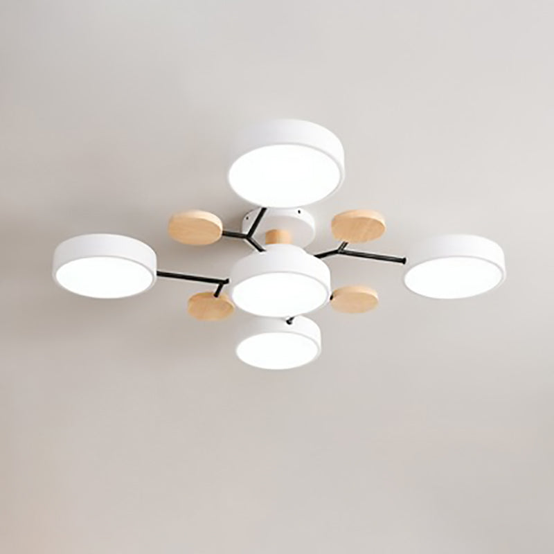5-head molecule ceiling light in white