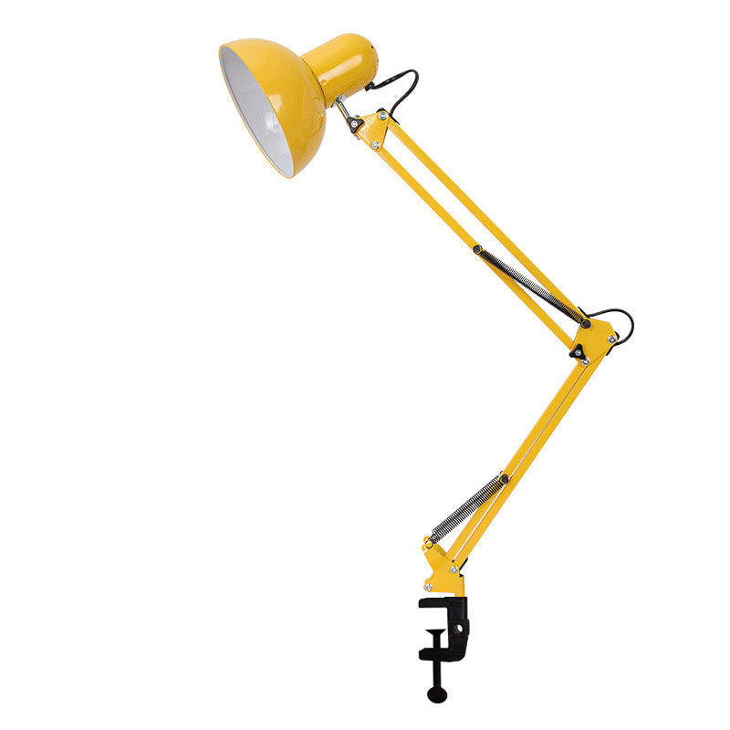 Yellow clip-on desk lamp