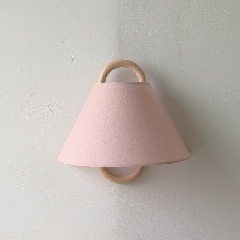 Light pink flat half-moon wall light