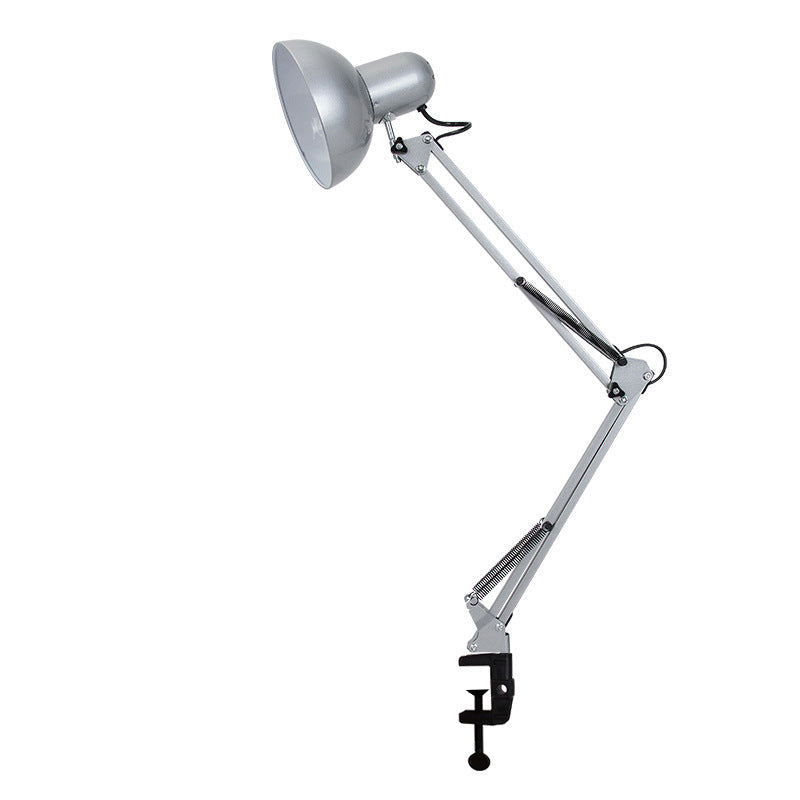 Silver clip-on desk lamp