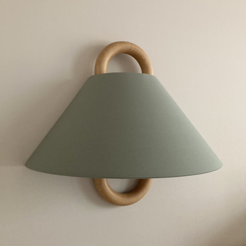 Green flat half-moon wall light
