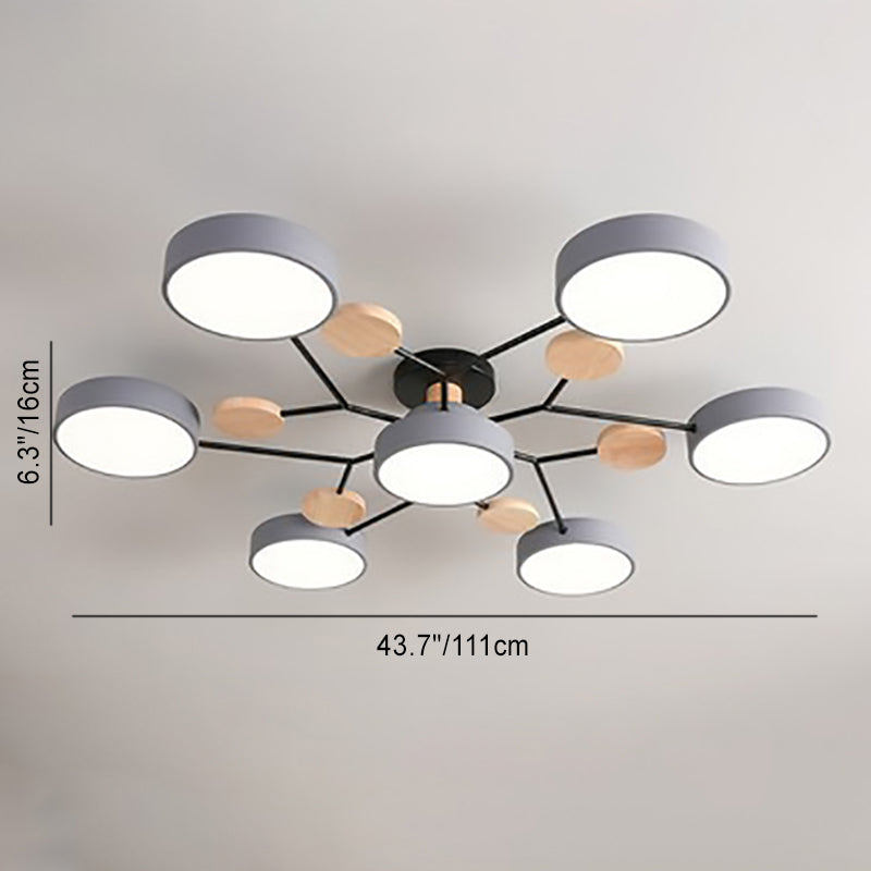 7-head molecule ceiling light, detail