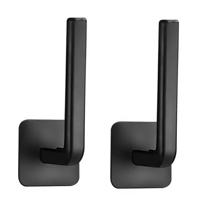 Set of 2 black adhesive cap hooks