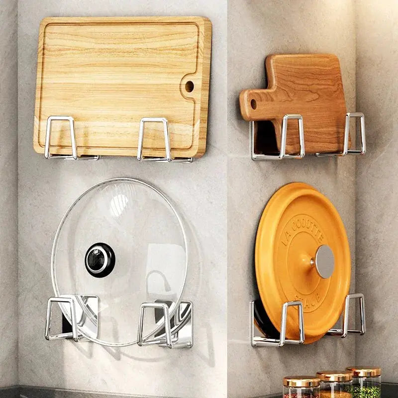 Adhesive sponge holder holding sponge and brush