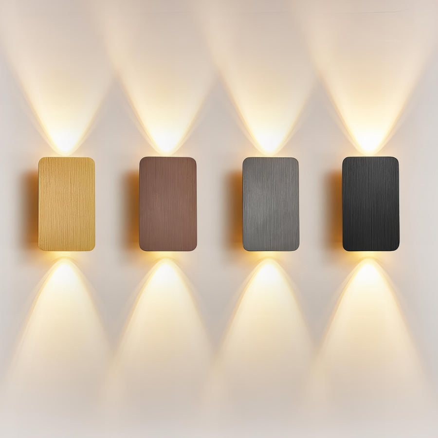 Rectangular LED wall light with up and down light wash
