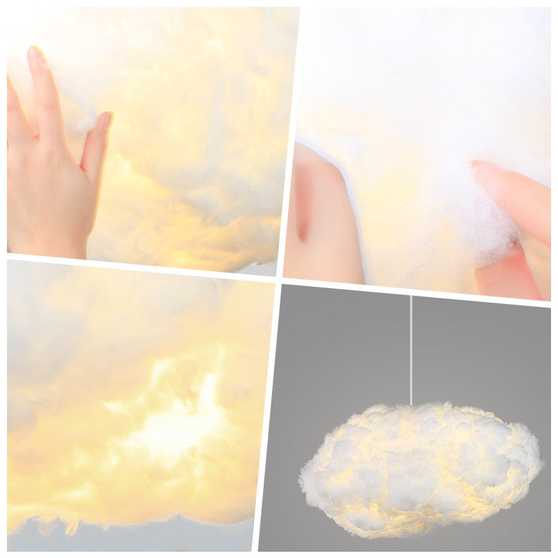 Cloud lamp glowing warm white