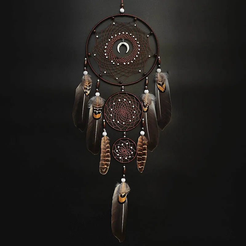 Handmade feather dream catcher wall hanging