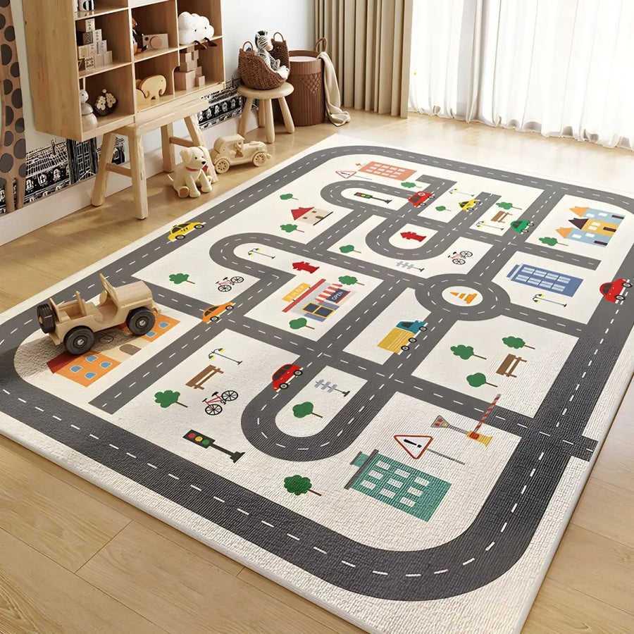 City Traffic kids play mat rug