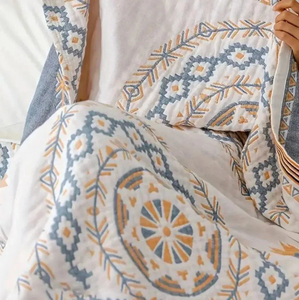 Cotton gauze bedspread texture