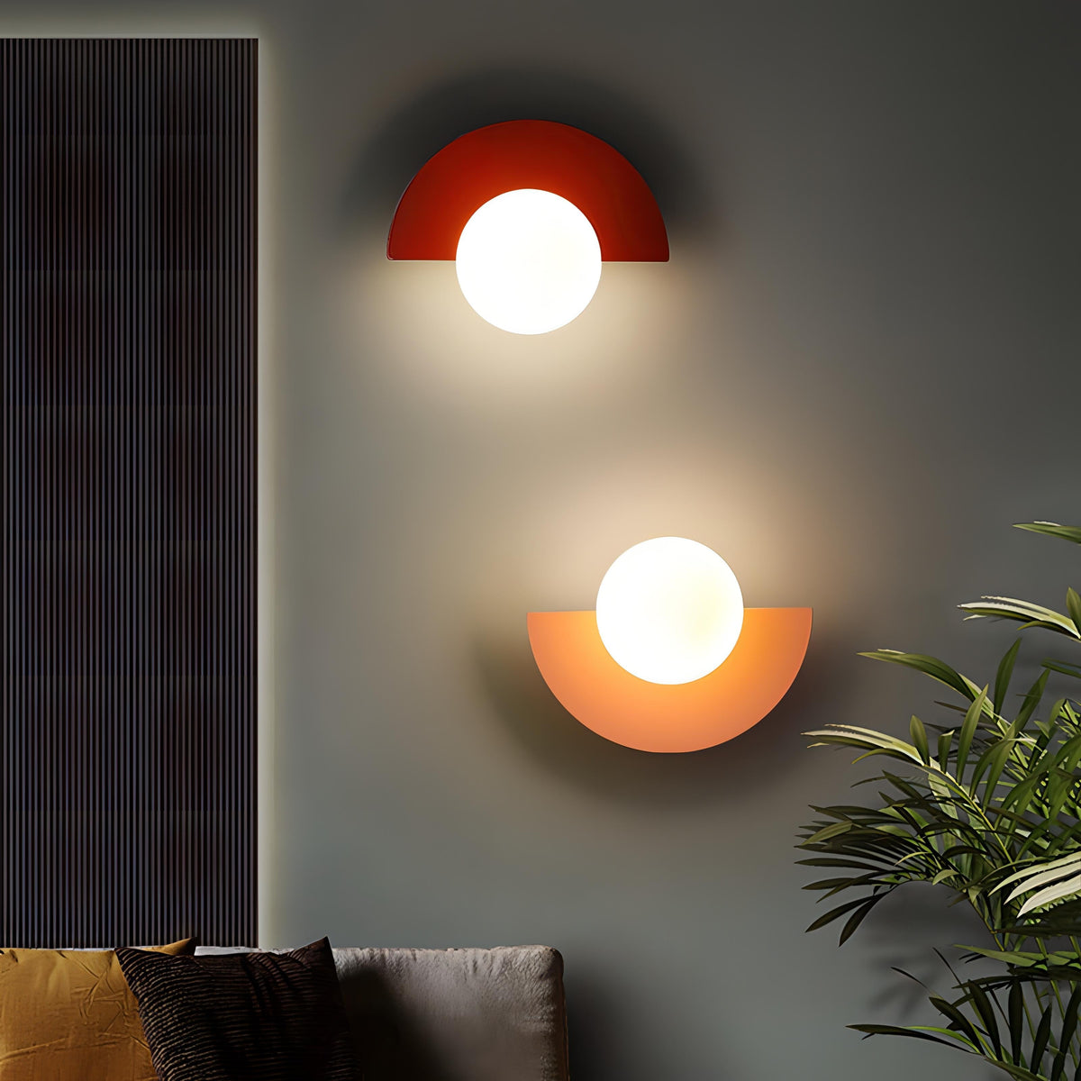 Nordic semicircle wall lights in several colours