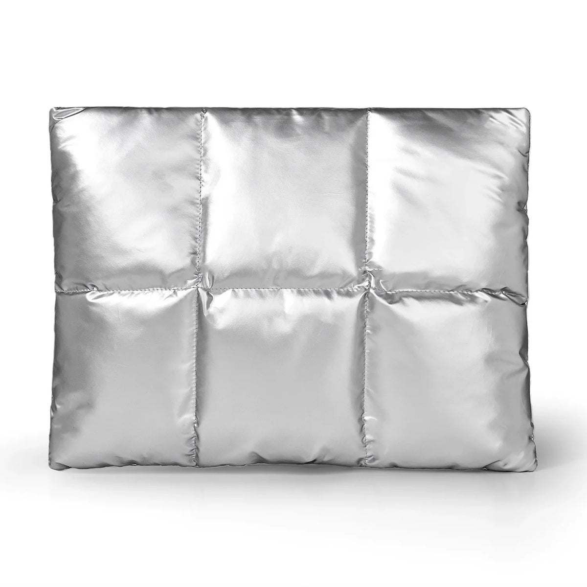 Silver grey quilted laptop sleeve