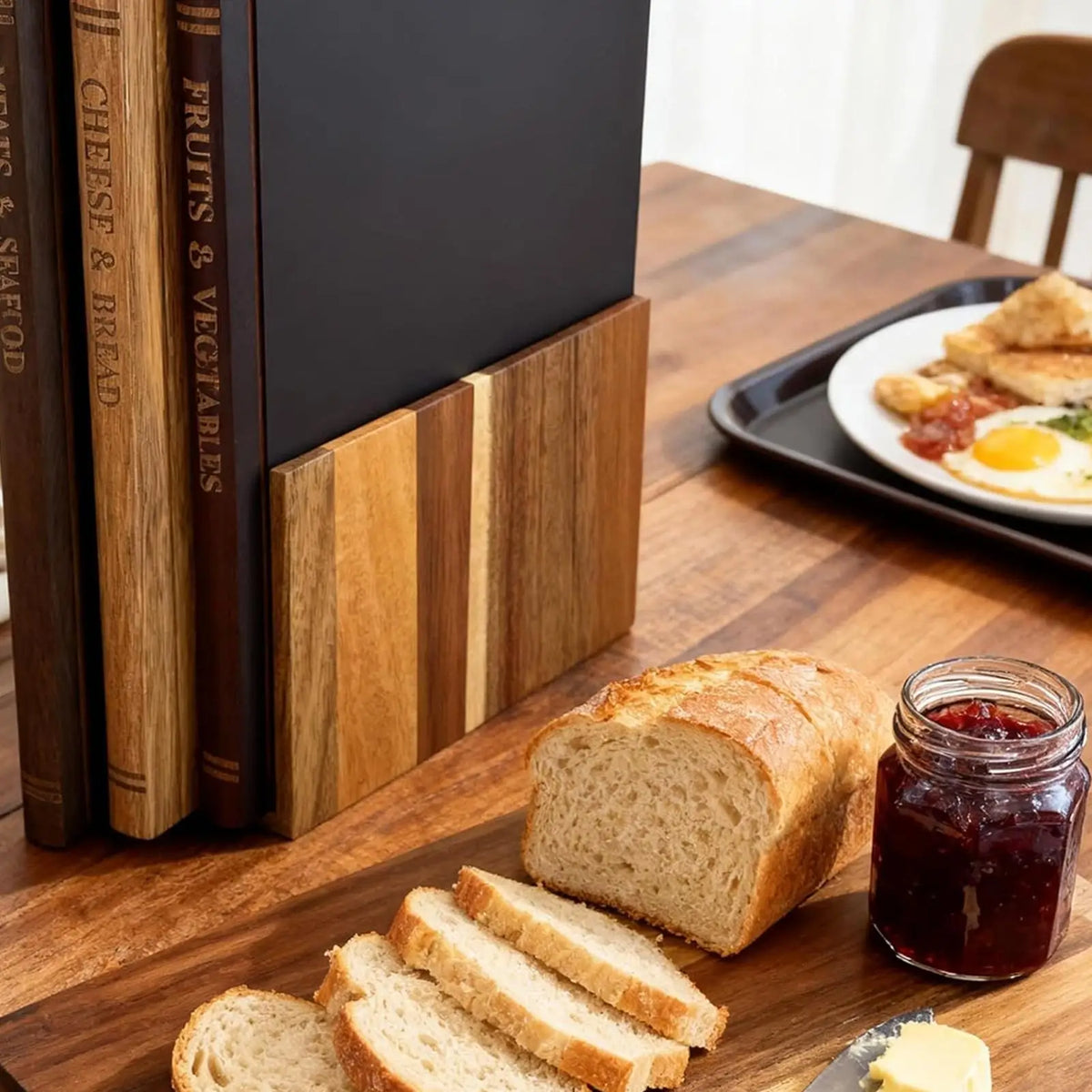 Thick bamboo chopping boards detail